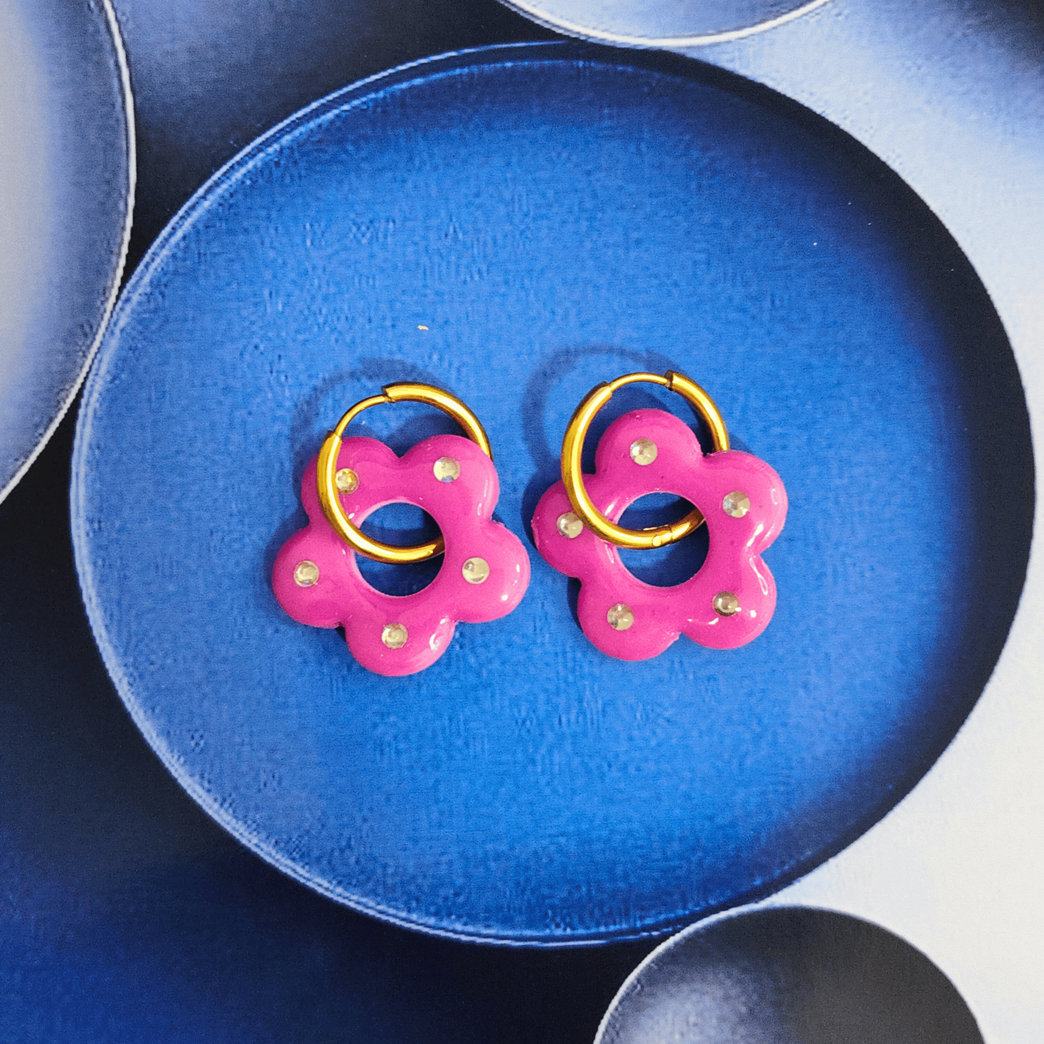 Boucles Interchangeables "Glam Fleur" Flexilook - Bijou Artisanal Scintillant & Hypoallergénique
