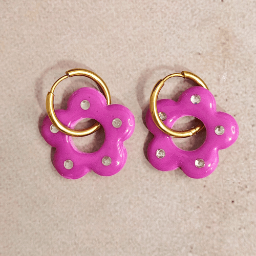 Boucles Interchangeables "Glam Fleur" Flexilook - Bijou Artisanal Scintillant & Hypoallergénique