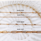 Collier Chaine Acier Inoxydable Doré à l'Or Fin