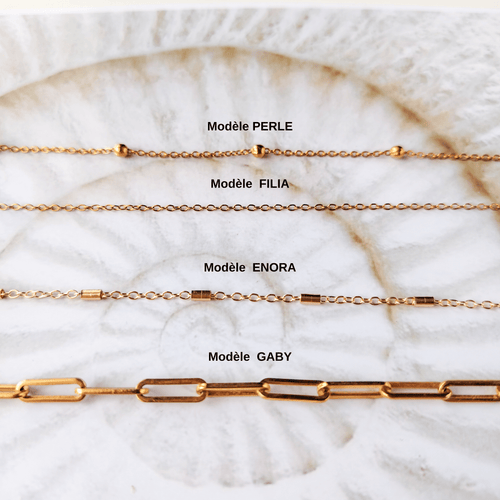 Bracelet chaine Personnalisable en Acier Inoxydable 304 Doré à l'Or Fin