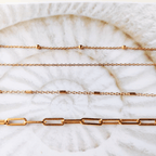 Collier Chaine Acier Inoxydable Doré à l'Or Fin