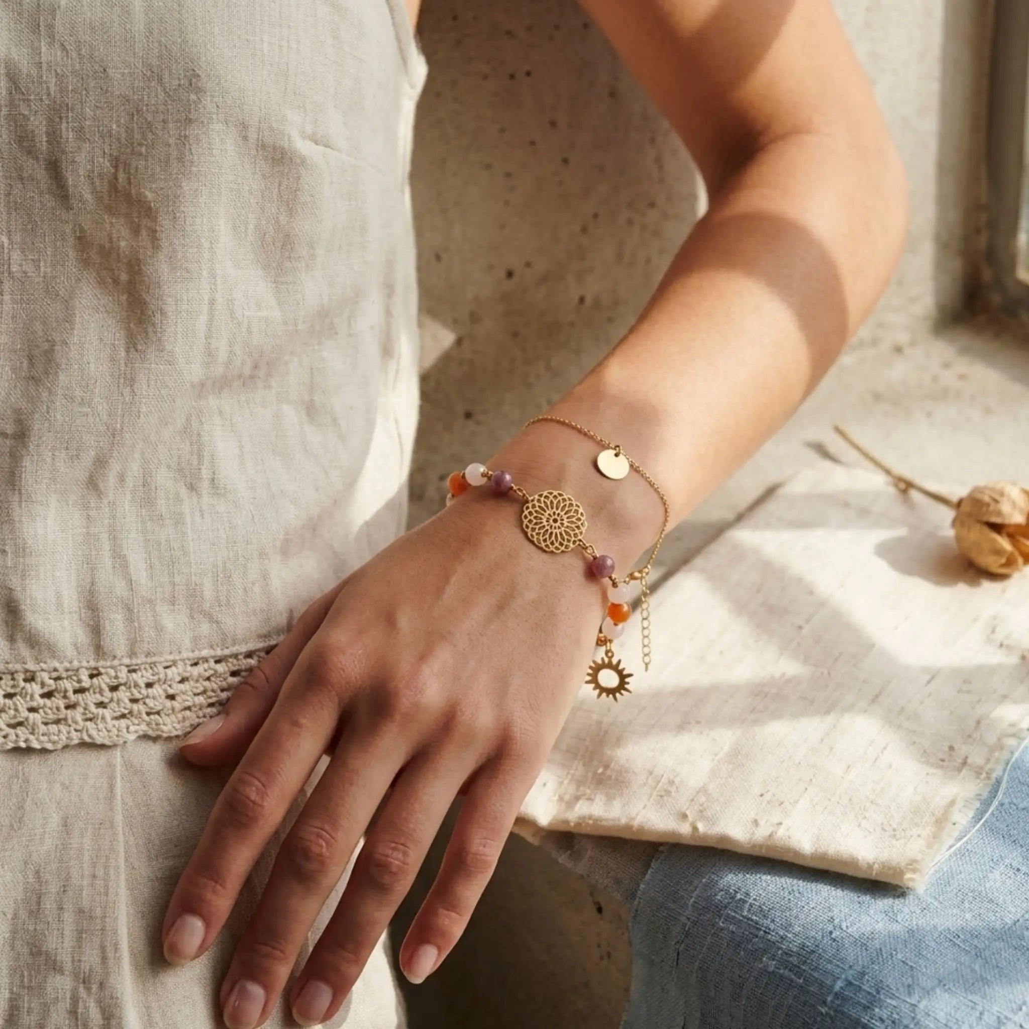 Bracelet ALMA – Douceur et Énergie : Pierres Naturelles